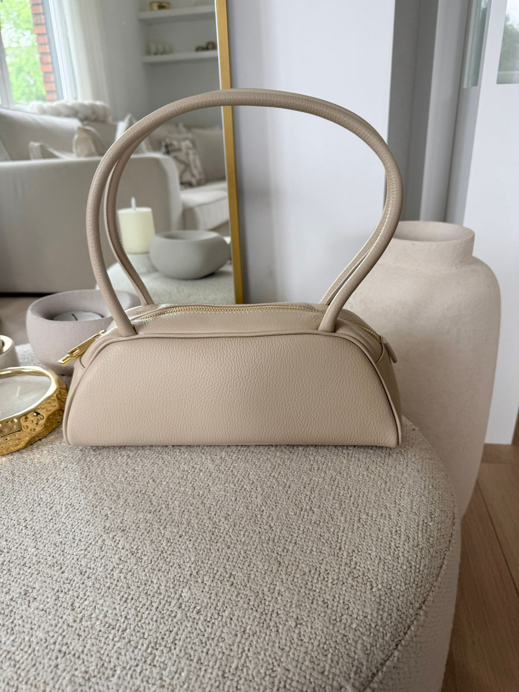 Elena leather bowling bag