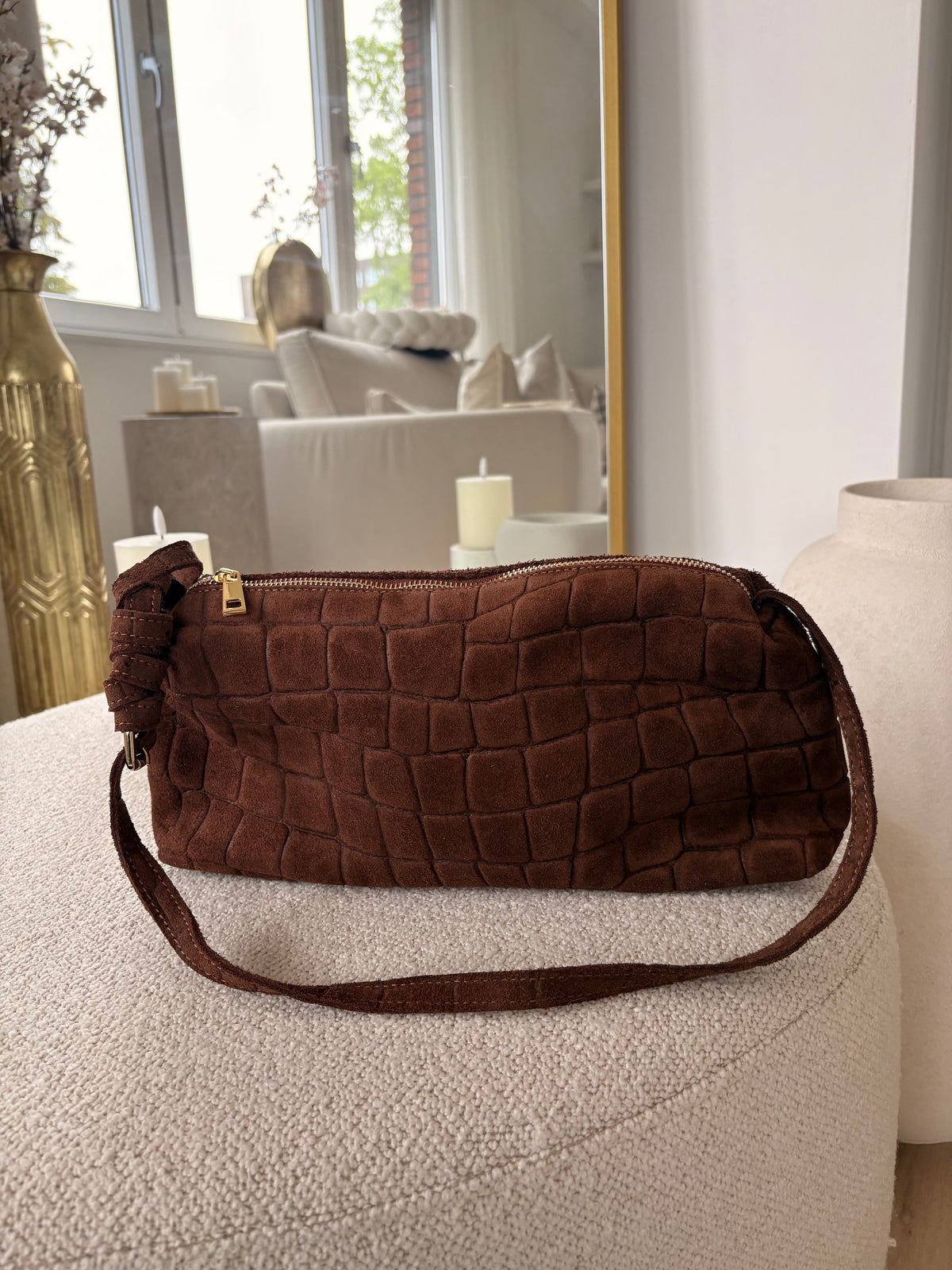 Croco bag suède
