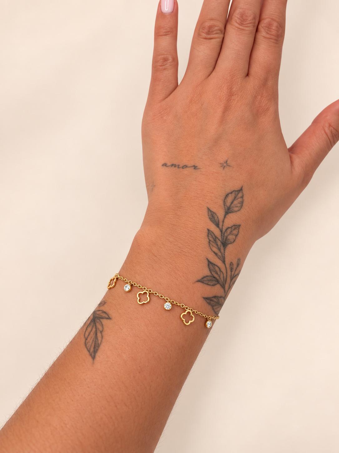 Minimalistische armband ronde strass goud