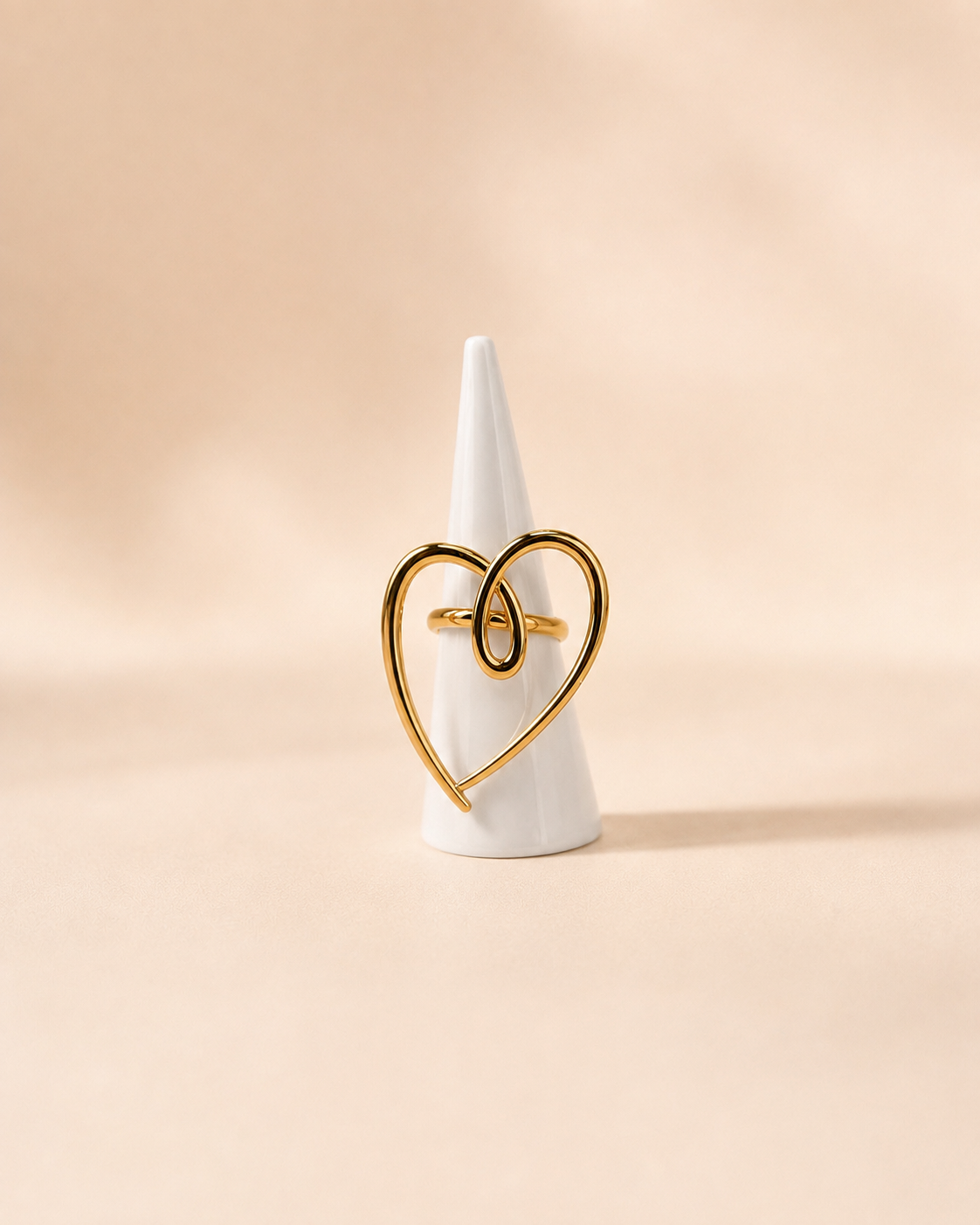 Statement ring met groot hart goud