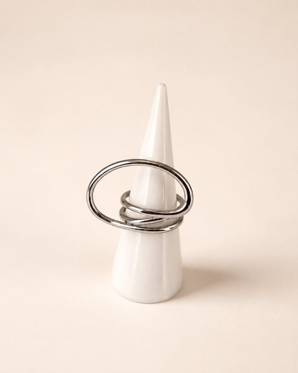 Statement ring met lus zilver