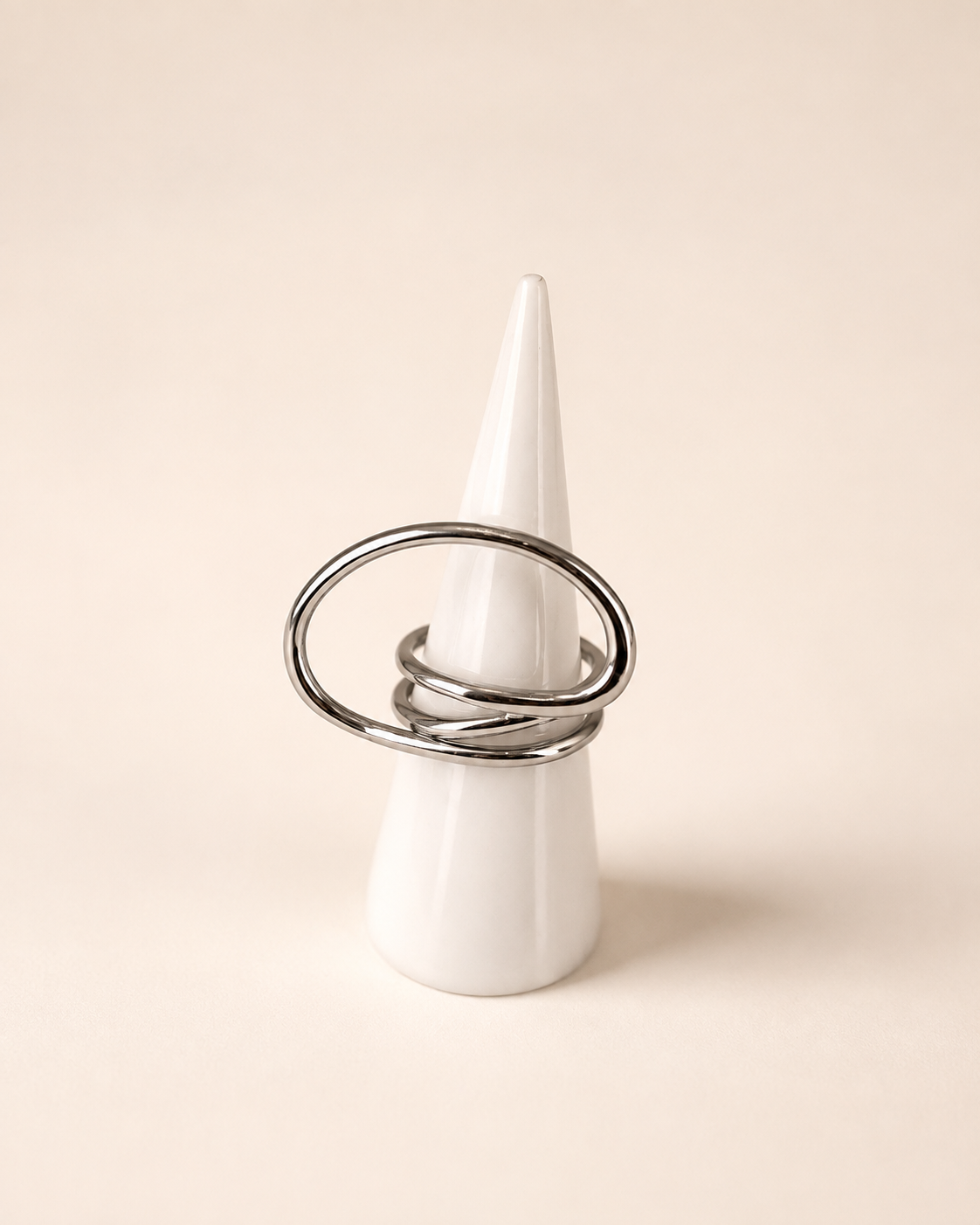 Statement ring met lus zilver