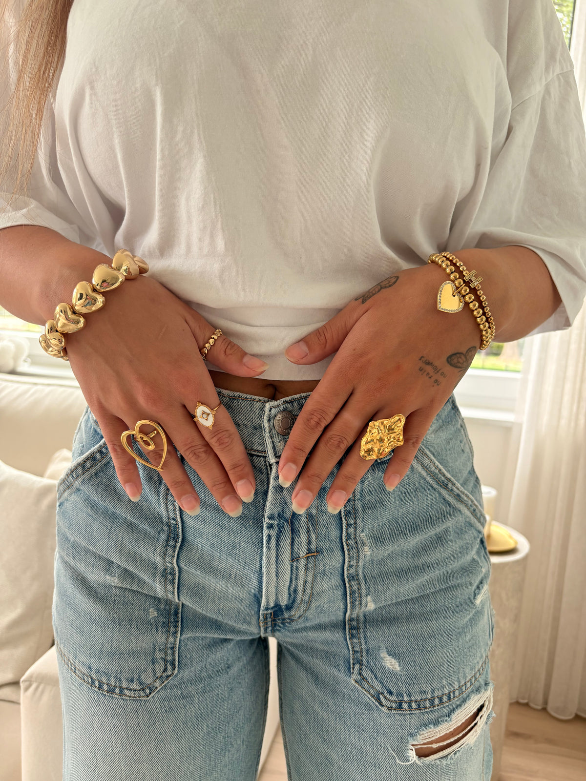 Statement ring kronkel goud