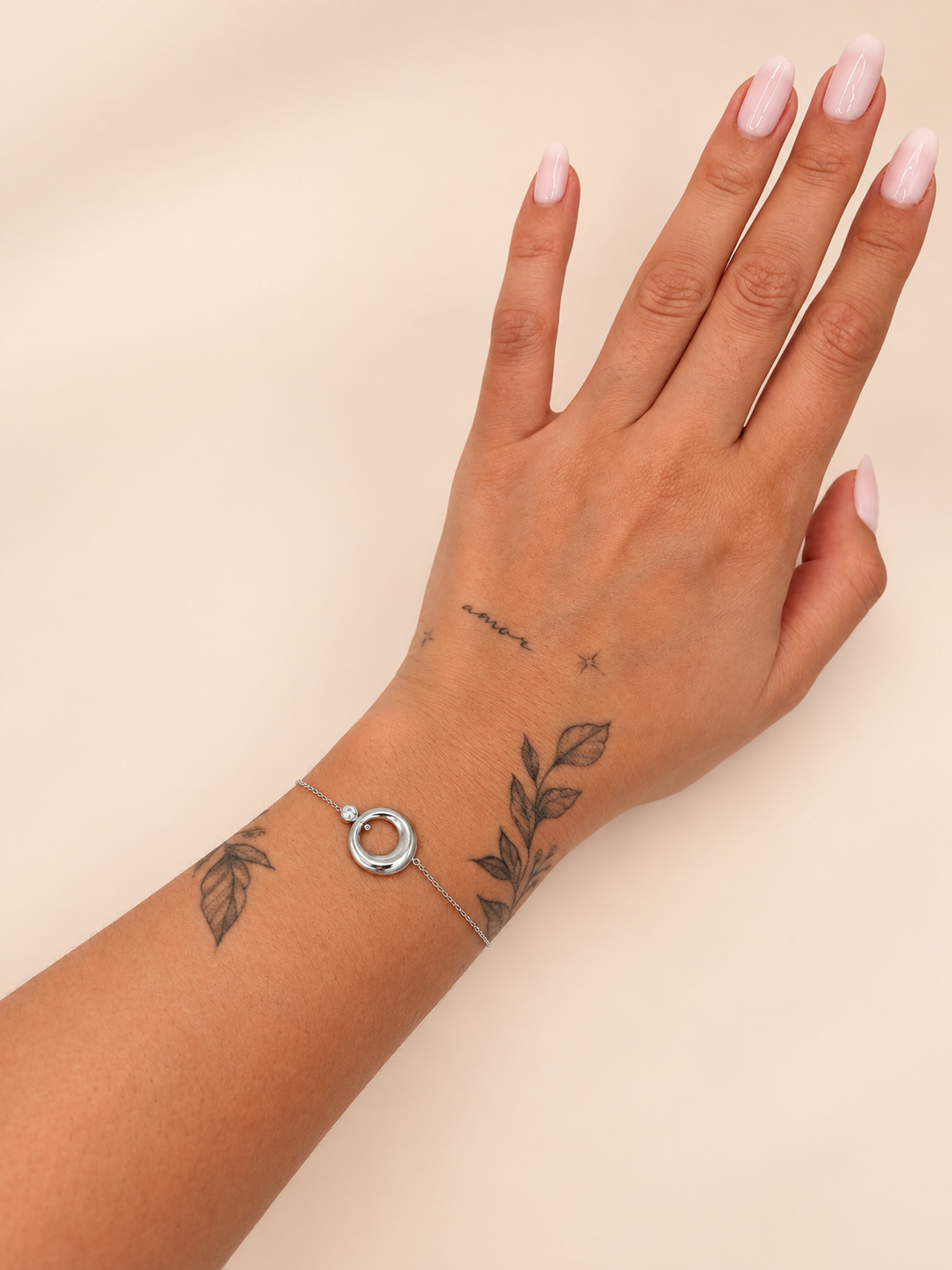 Minimalistische armband rondje zilver
