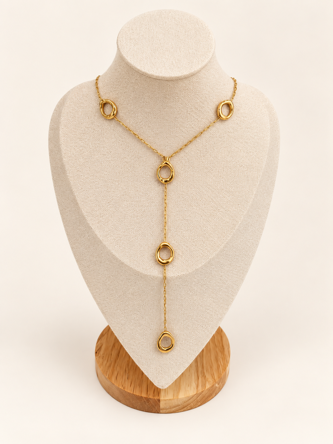 Ketting lang met rondjes goudkleurig