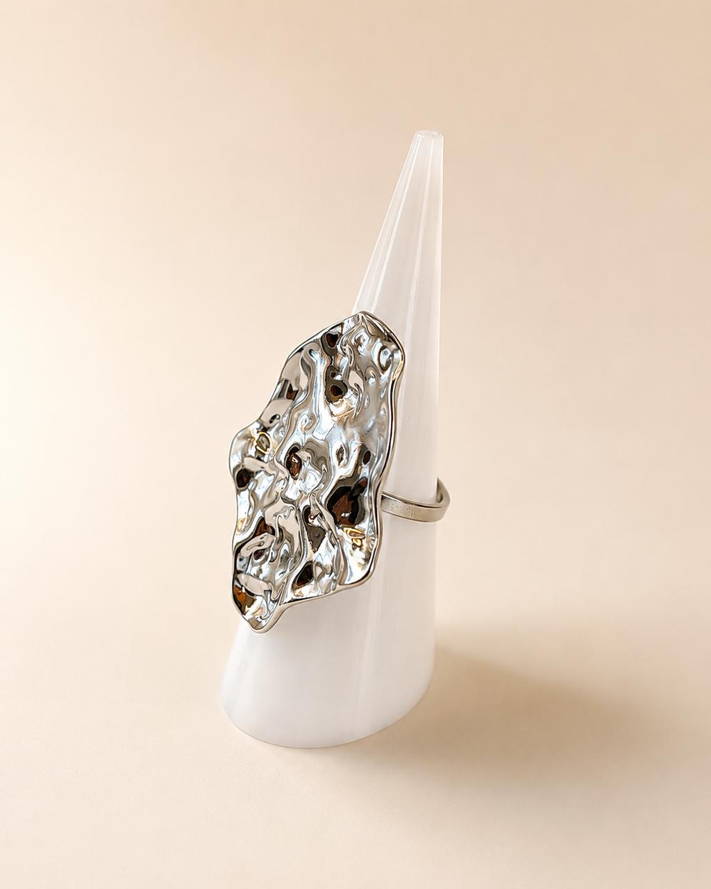 Statement ring kronkel zilver