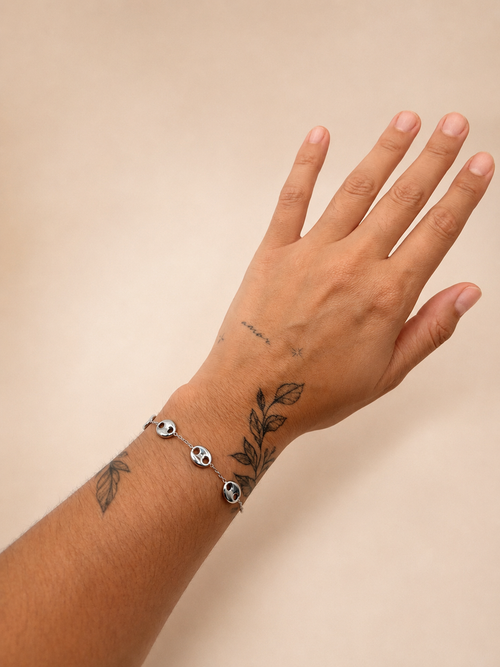 Armband knopjes zilver