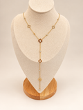 Lange ketting met stras goudkleurig