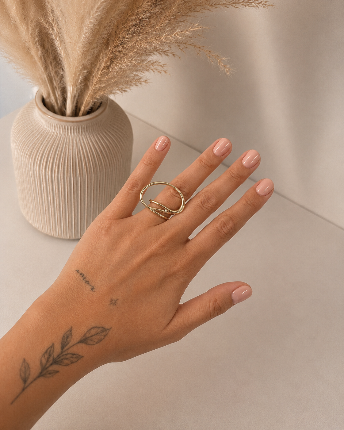 Statement ring met lus goud