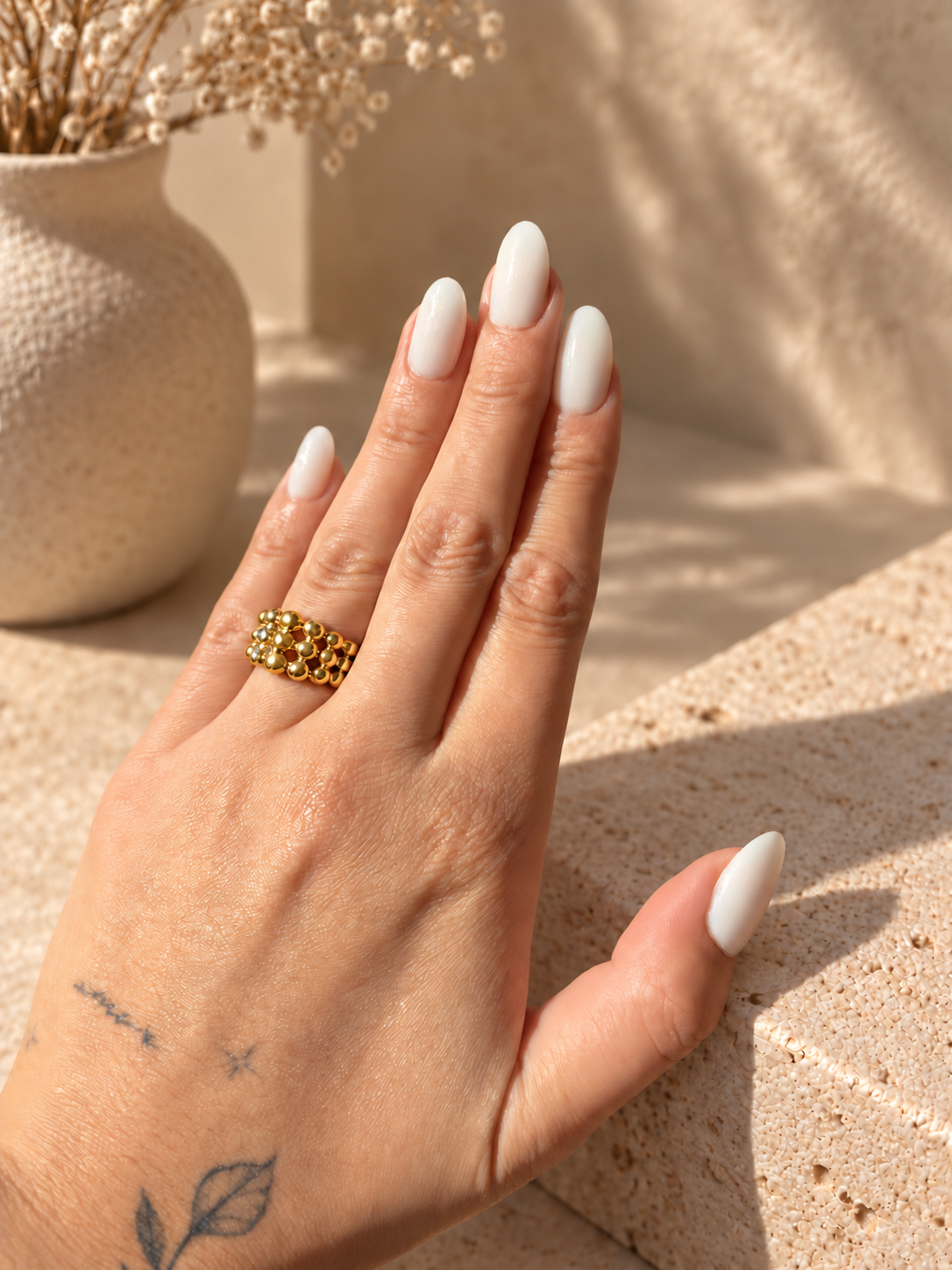 Bold ring met bubbel goudkleurig