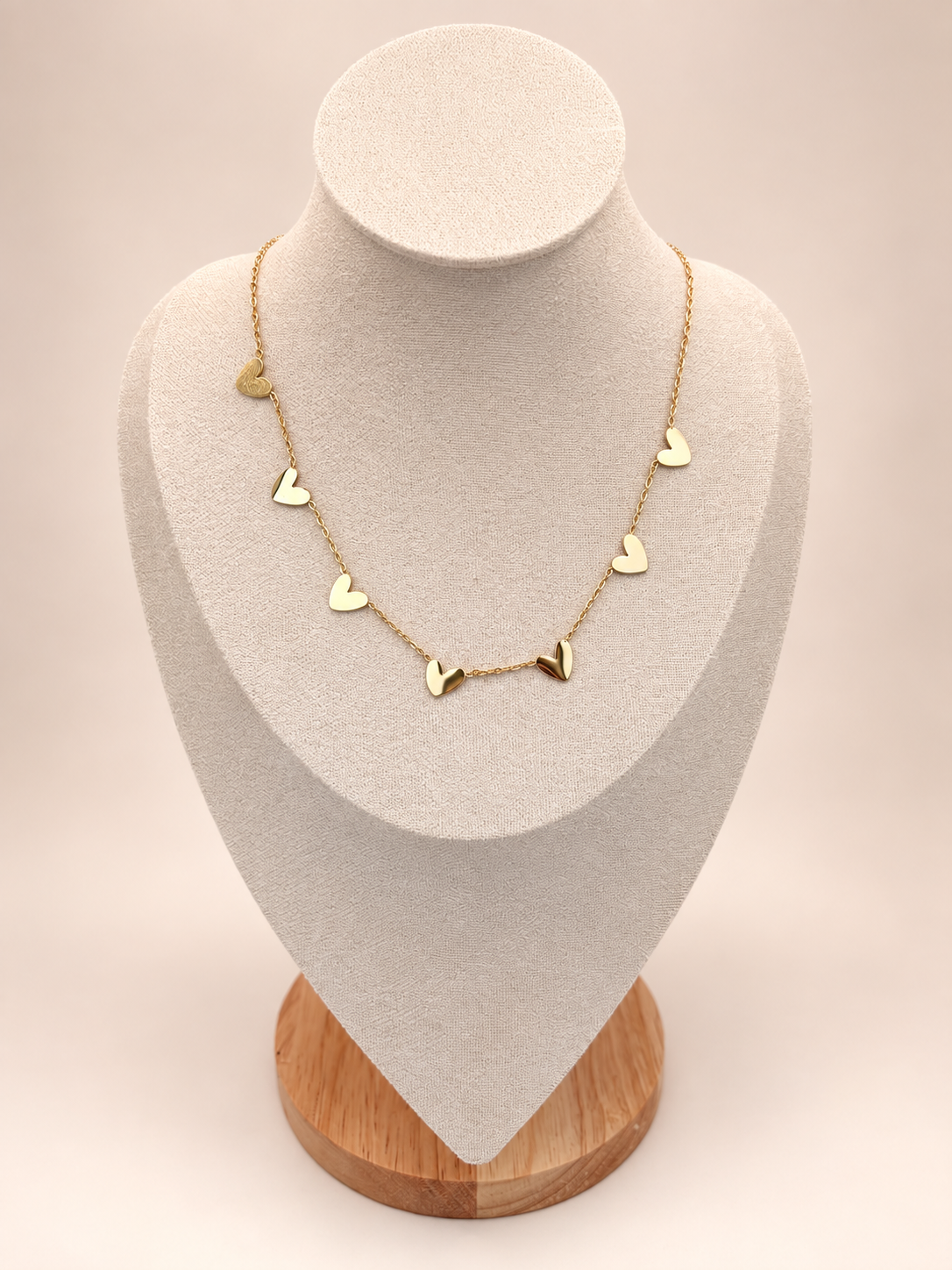 Ketting met hartjes goud