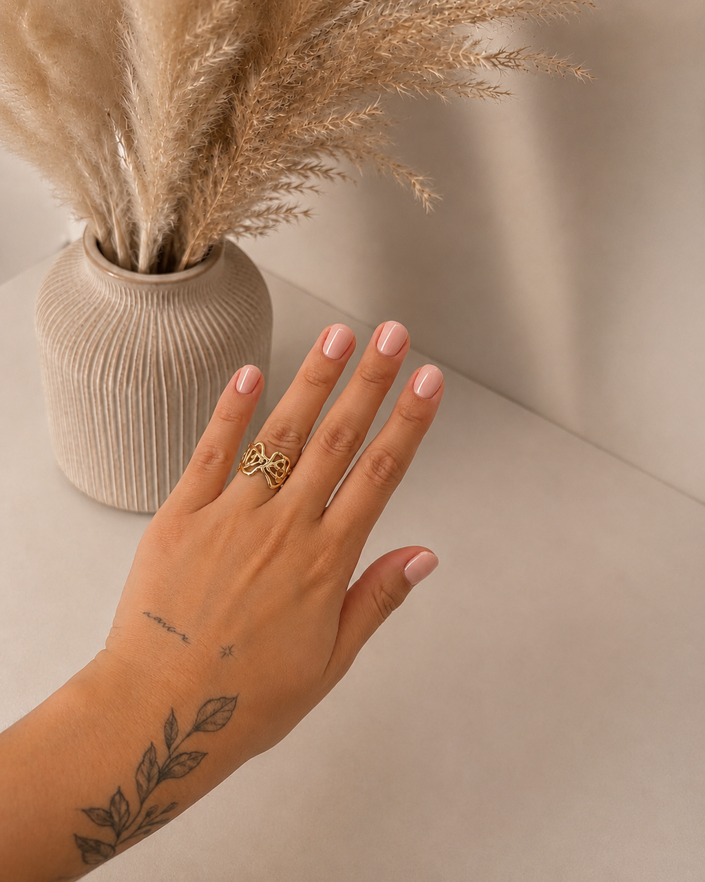 Ring met roos patroon goud