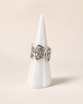 Ring met roos patroon zilver
