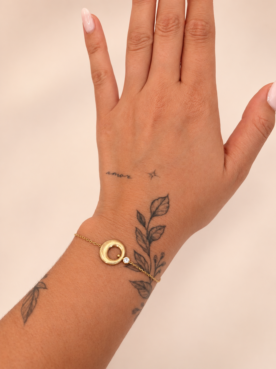 Minimalistische armband rondje goud