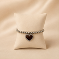 Armbandje met hartje en steentjes zilver