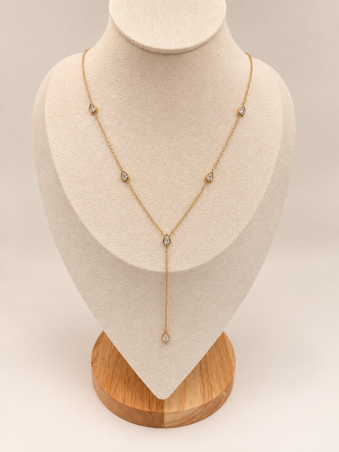Lange ketting steentjes goudkleurig