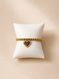 Armbandje met hartje en steentjes goud