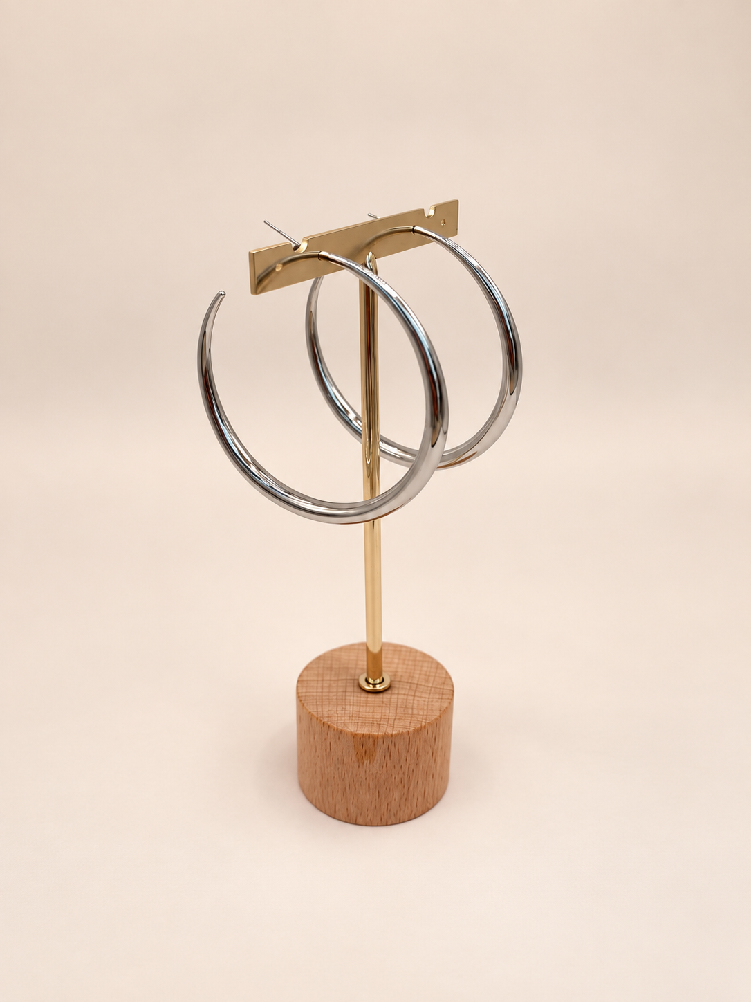 Basic middel oorringen zilver