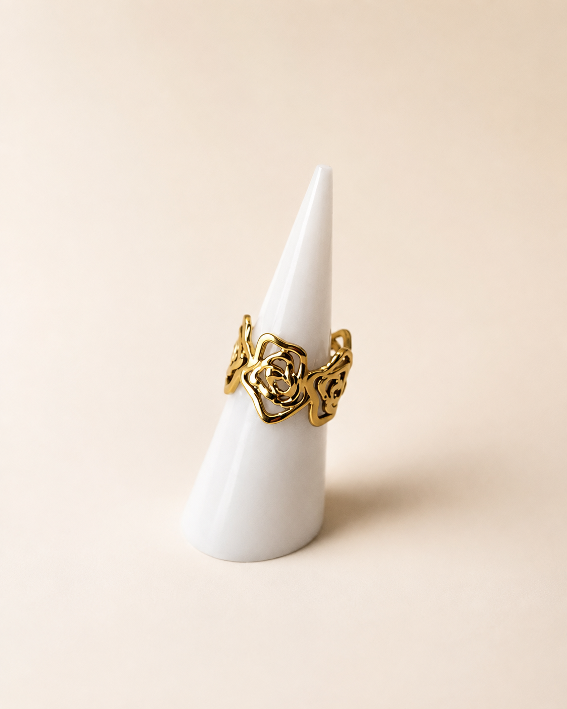 Ring met roos patroon goud