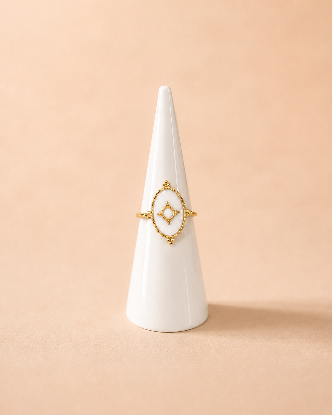 Parelmoer ring goud