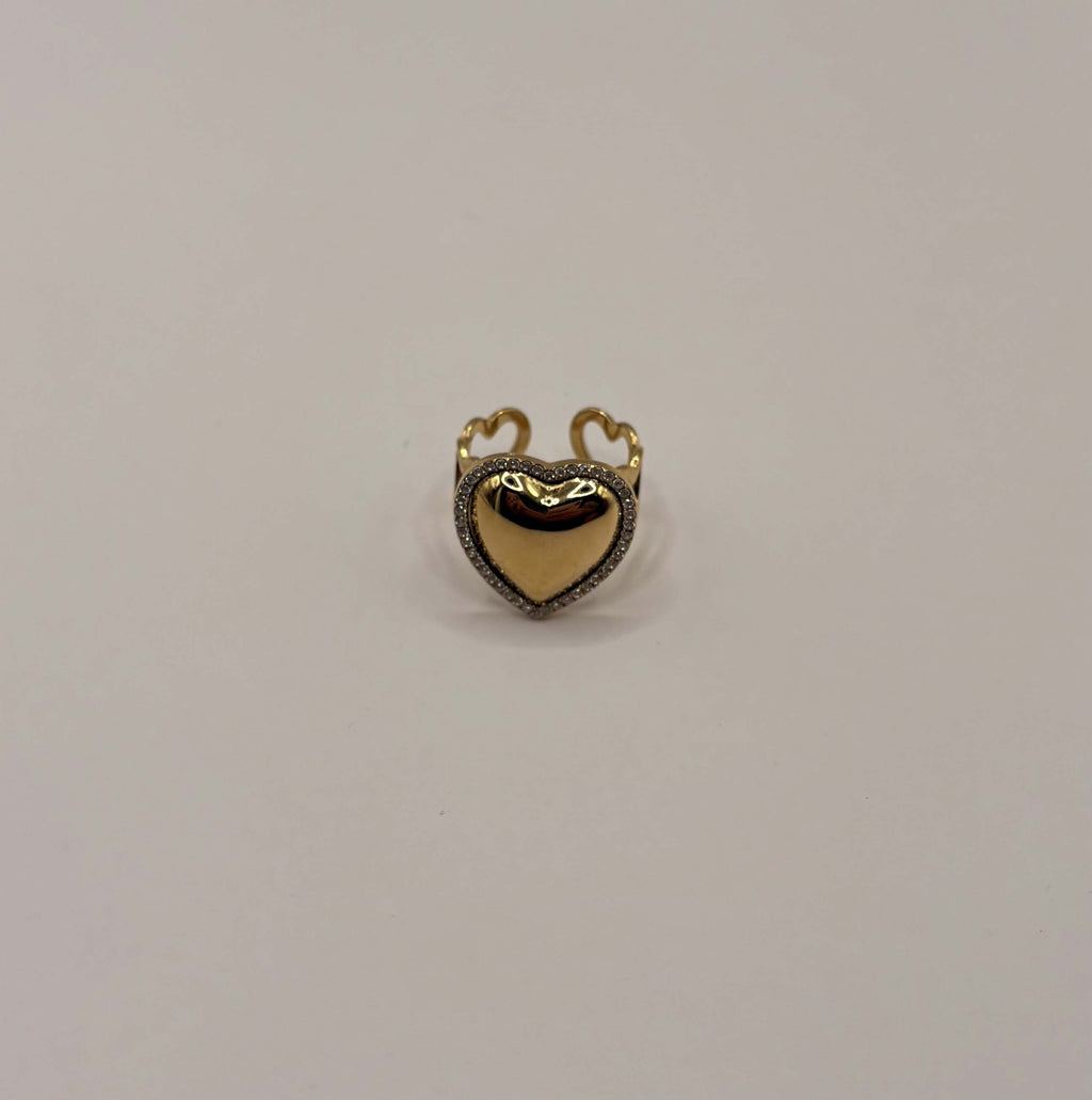 Hart ring goudkleurig