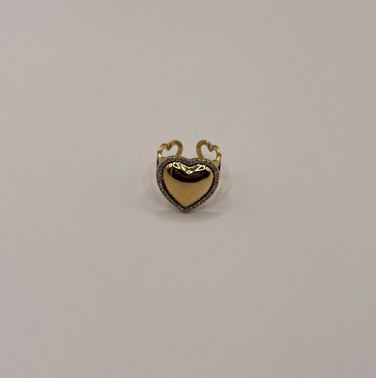 Hart ring goudkleurig