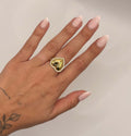 Hart ring goudkleurig