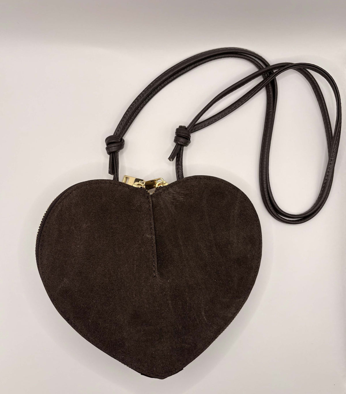 Heart bag suède