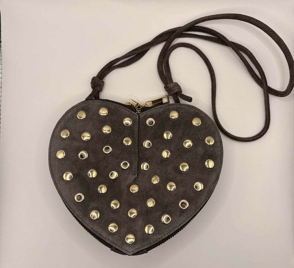 Stud bag heart suède