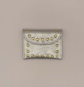 Beursje studs zilver en goud leer